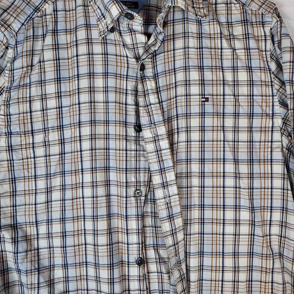Tommy Hilfiger Plaid Button Down Shirt Men’s Small Long Sleeve Regular Fit - Picture 4 of 11